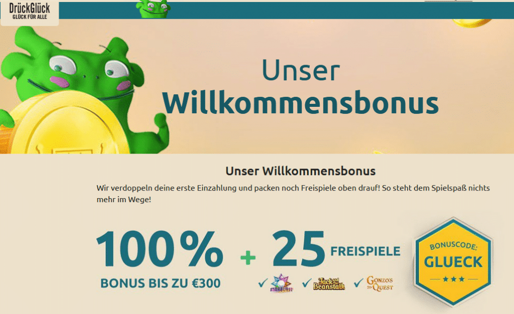 DrueckGlueck Willkommensbonus normal