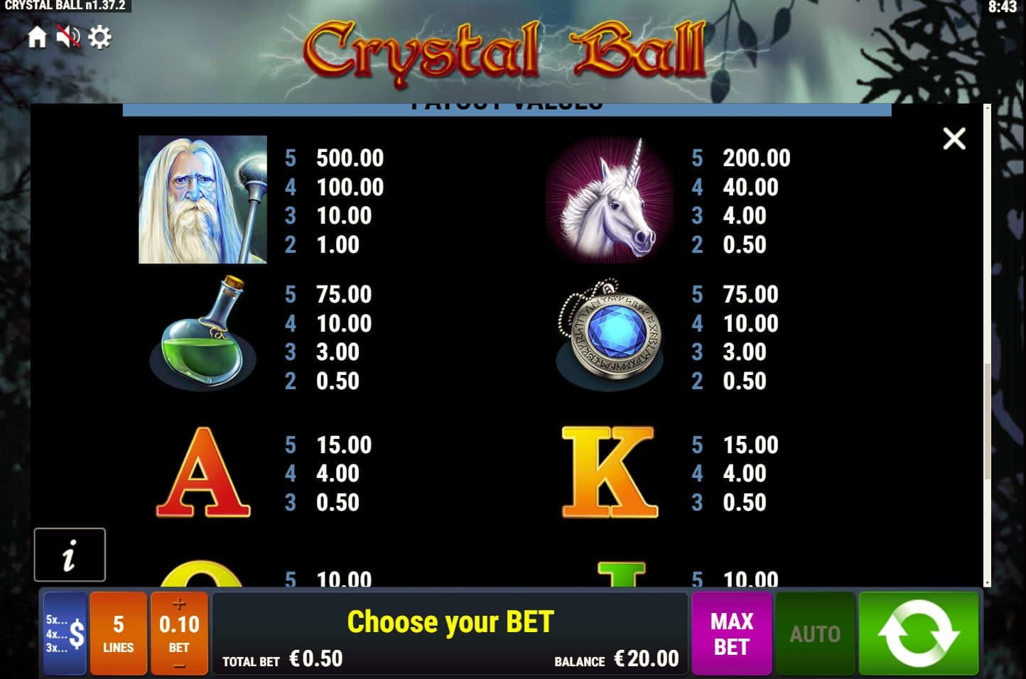 Bally Wulff Crystal Ball Slot