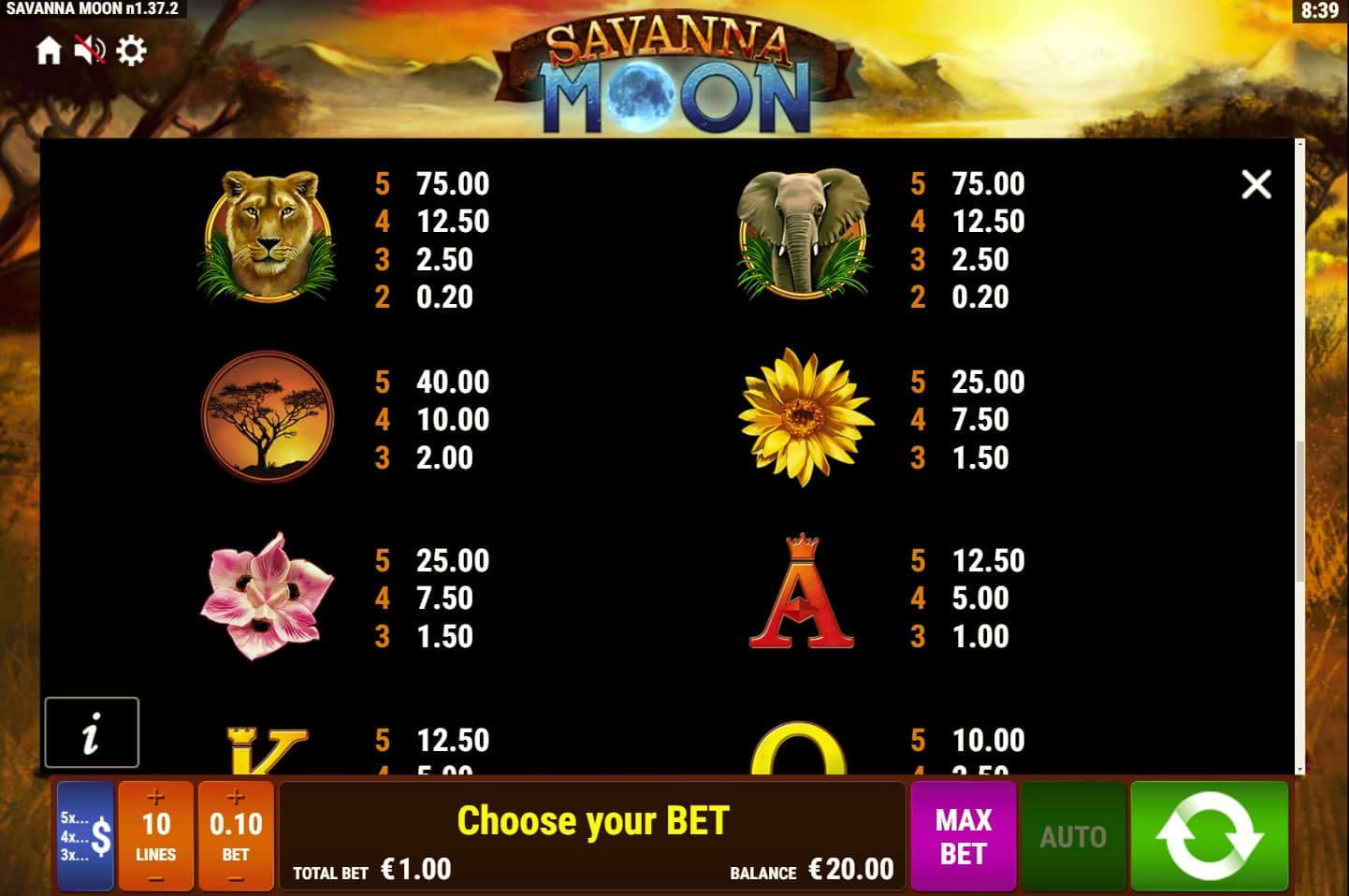 Bally Wulff Savanna Moon Slot