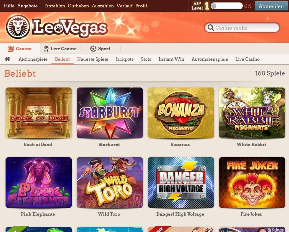 Leo Vegas Casino online Spiele