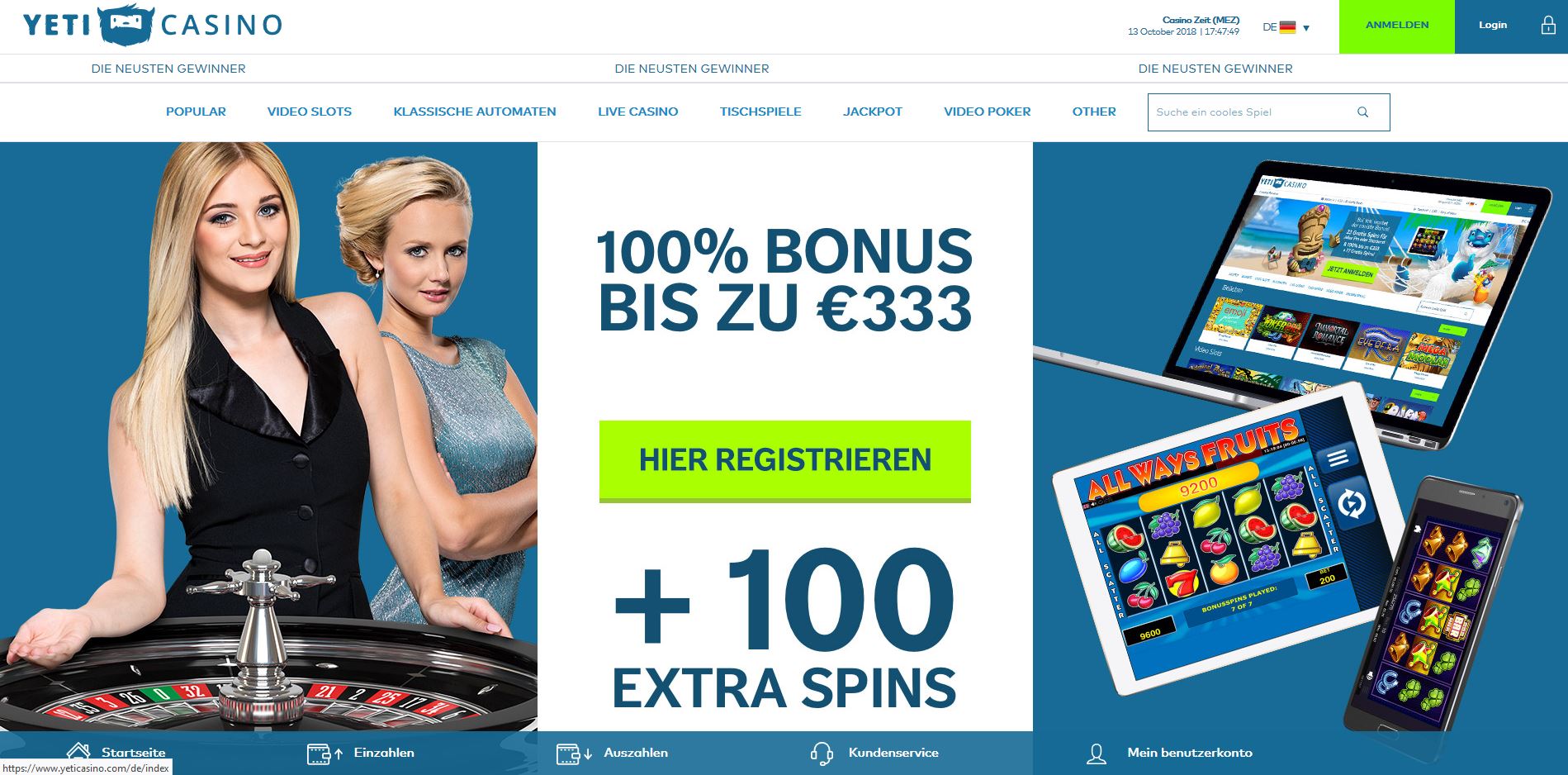 Yeti Casino Einzahlung